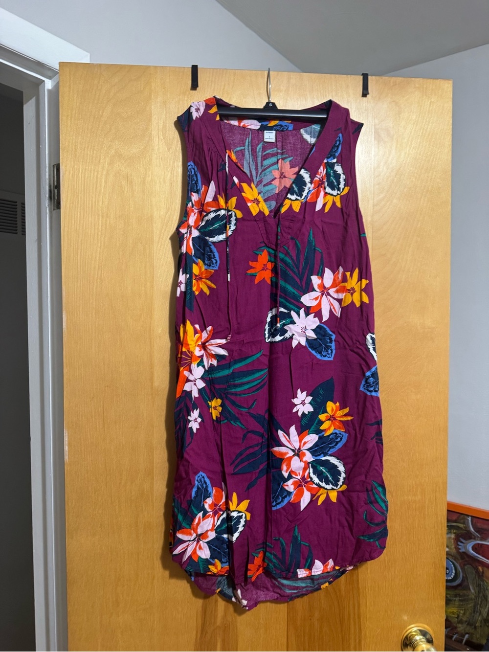 Old Navy Plum Floral Sleeveless Dress